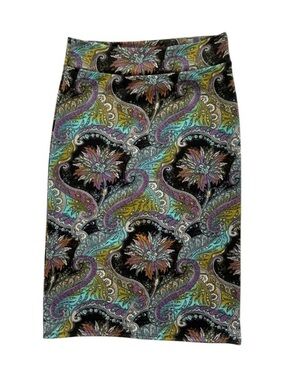 Azules Whimsigoth Paisley Pencil Midi Skirt Small Y2K Boho Stretchy 90s